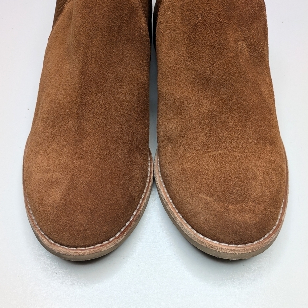 Clarks Edenvale Page Booties Chelsea Boots Suede Leather Brown Tan Size 7 - Picture 3 of 8